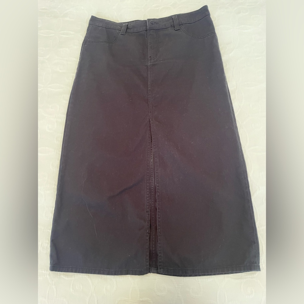Classic Black Denim Skirt